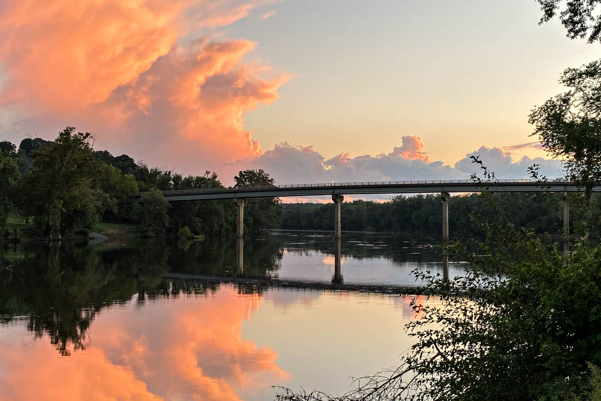 Crossing the James River via the Scottsville Bridge